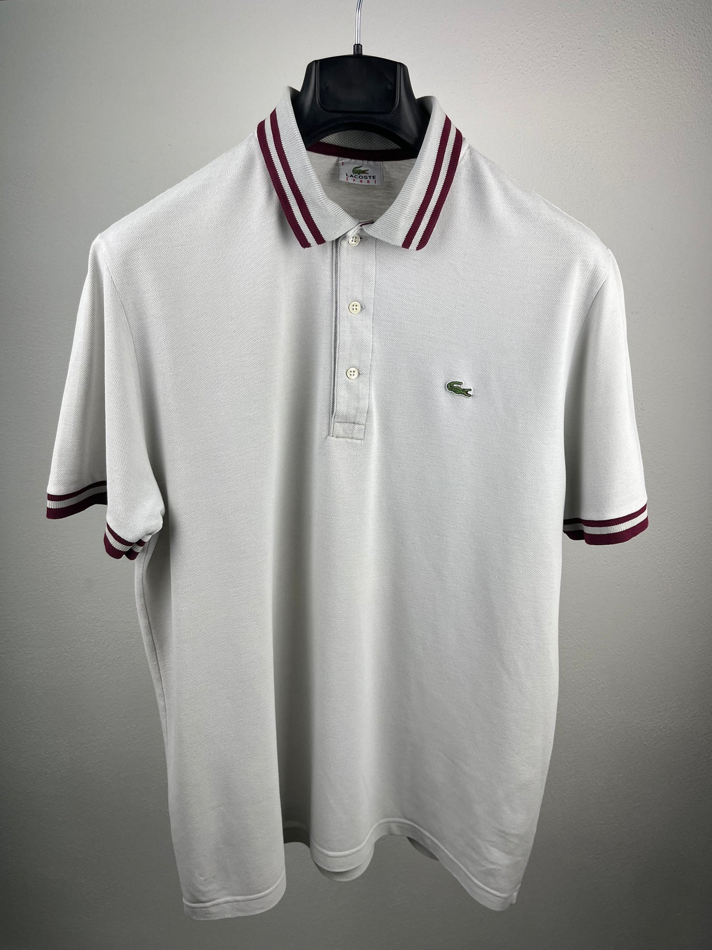 Polo Lacoste Uomo Taglia 5 (L) – Piqué con Logo Ricamato e Colletto a Contrasto Bordeaux