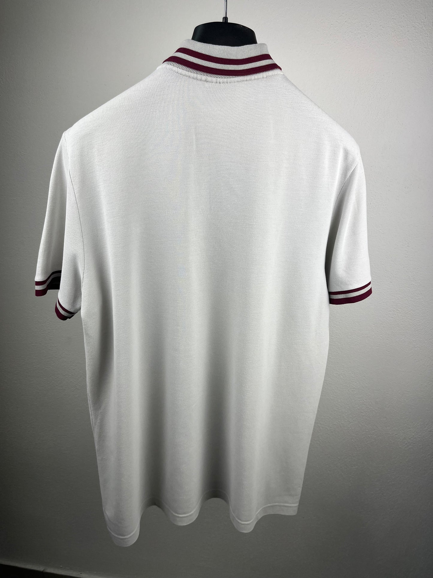 Polo Lacoste Uomo Taglia 5 (L) – Piqué con Logo Ricamato e Colletto a Contrasto Bordeaux